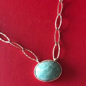 Beautiful gold necklace with turquoise